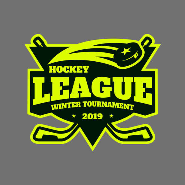 League Hockey Winter Tournament logo template Thumbnail
