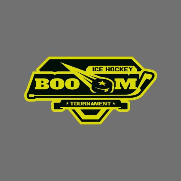 Boom Ice Hockey Tournament logo template Thumbnail