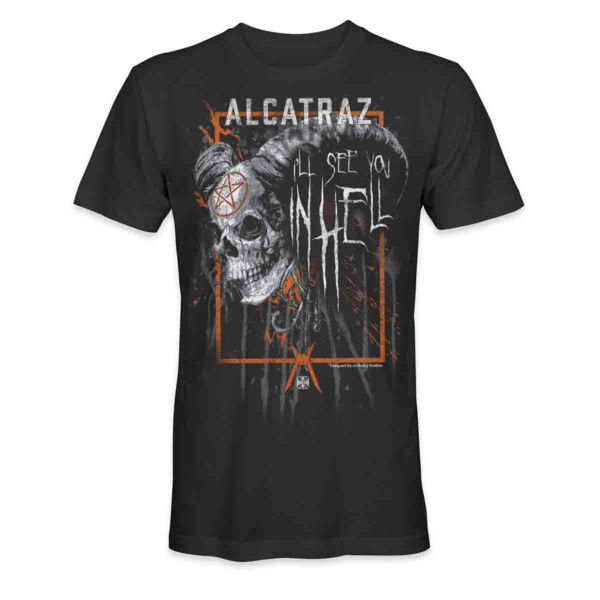 ALCATRAZ HORNS FROM HELL TEE - VINTAGE BLACK Thumbnail